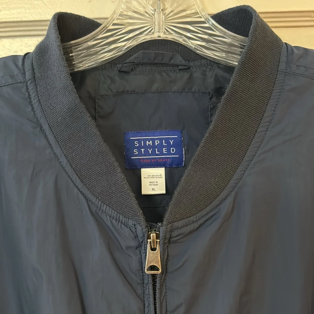 SIMPLY STYLED Lightweight Navy Blue Windbreaker Jacket Sz XL - Picture 3 of 12